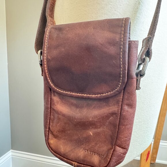 Vintage Jack Georges Brown Leather Crossbody Bag - Picture 4 of 16